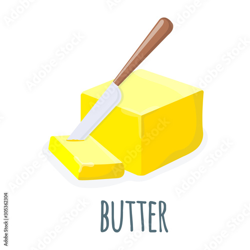 Butter oil Icon. Oil, Fat, Food label, logo for Web and Banners. Cartoon Vector Illustration