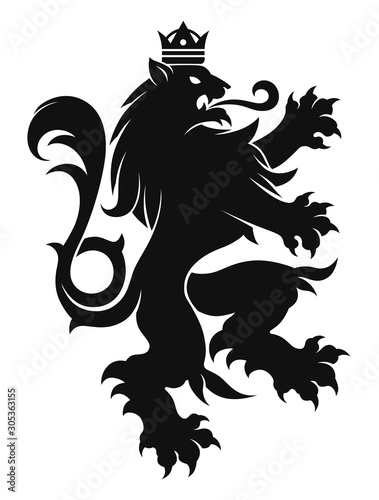 Simple heraldic lion