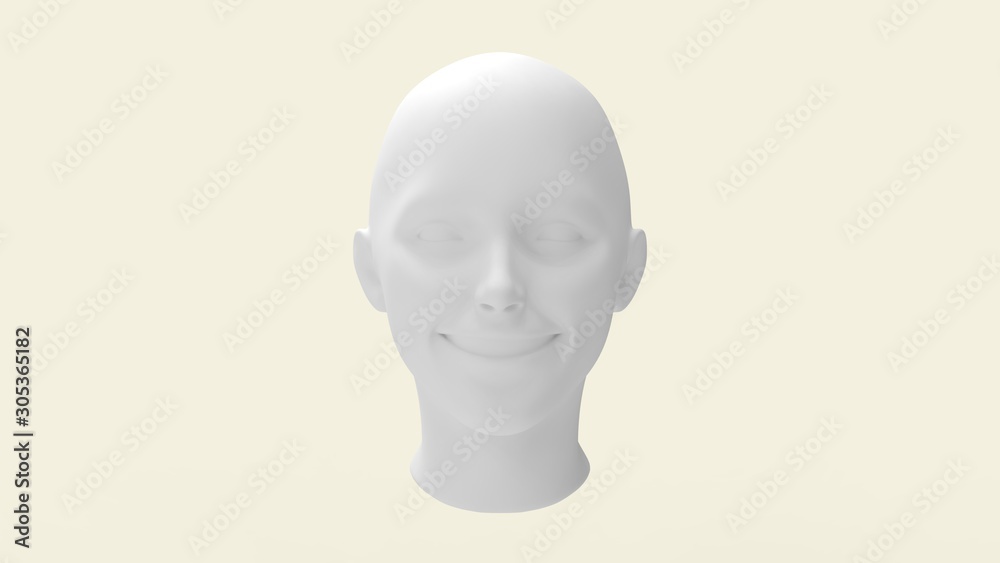 3d rendering of a human female head laughing isolated 3d rendering of a human female head laughing isolated