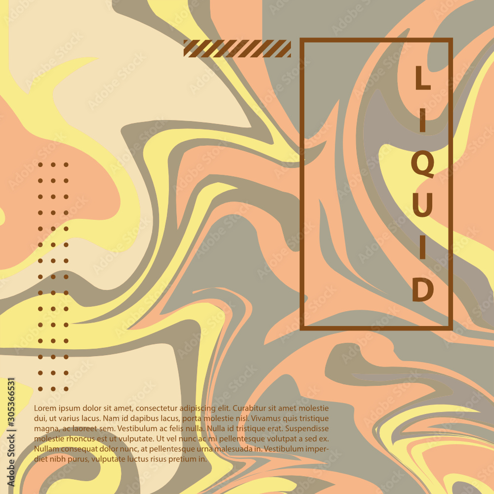 Fototapeta premium Gold Waves Marble Liquid Vector Template