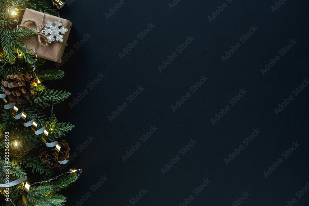 Christmas concept. Background for the new year. Dark design