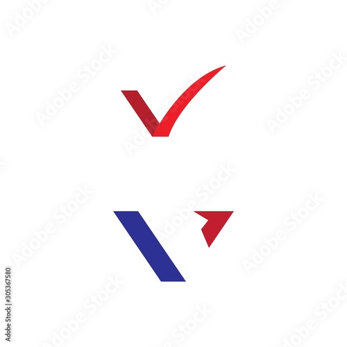 V Letter Logo Template vector