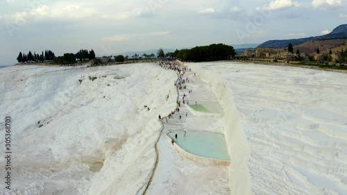Pamukkale, Cotton Castle From SKY. Turkiye.