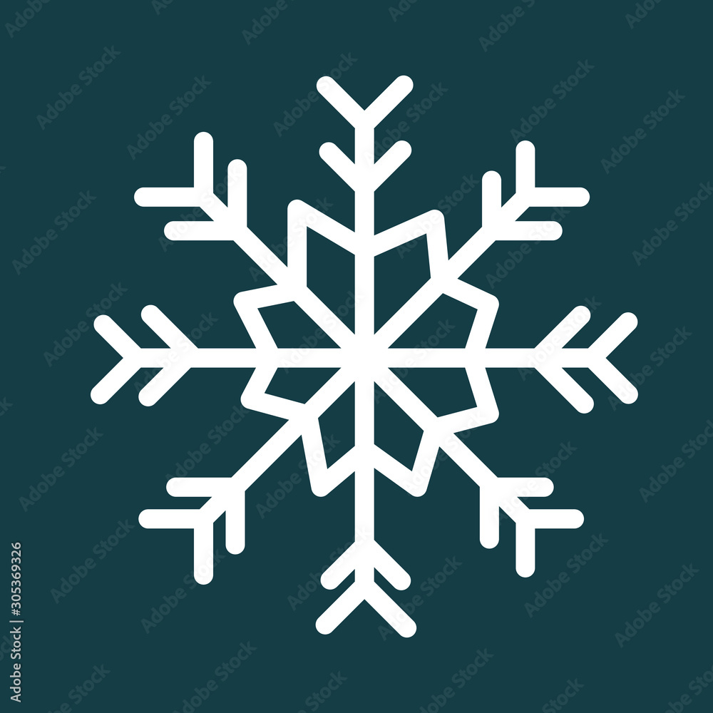 snowflake flat design vector illustration, isolated icon snowflake flat design vector illustration, isolated icon