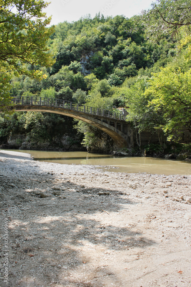 Aristi Bridge on the Voidomatis river Epirus Greece