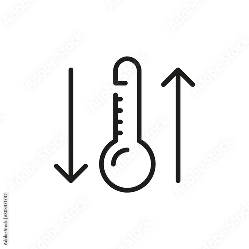 Simple thermometer line icon.