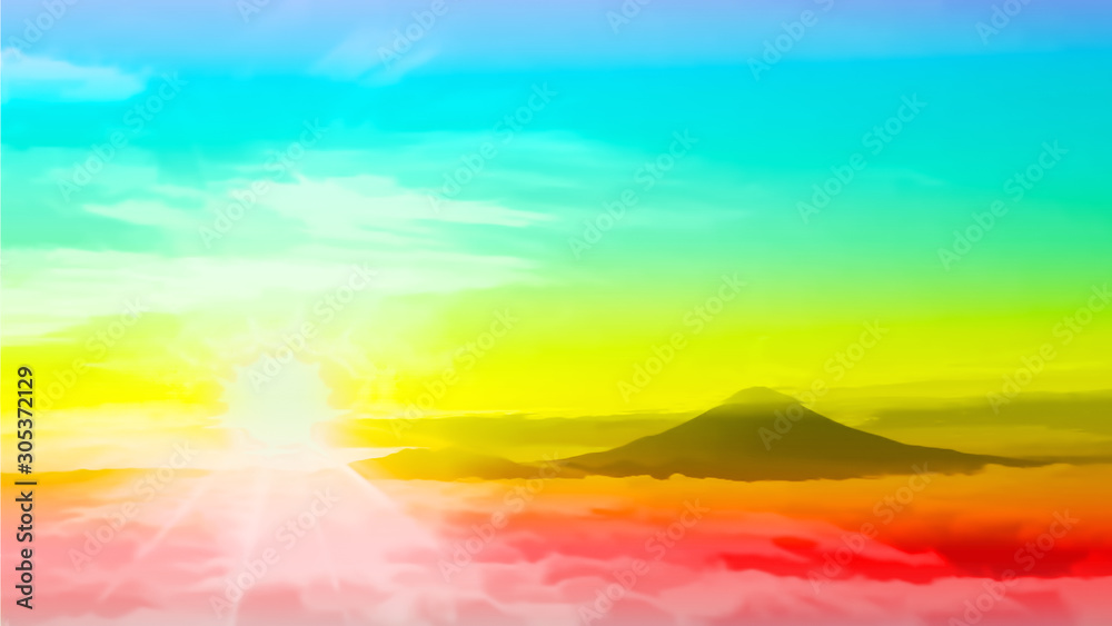 Fototapeta premium 幻想的な富士景色
