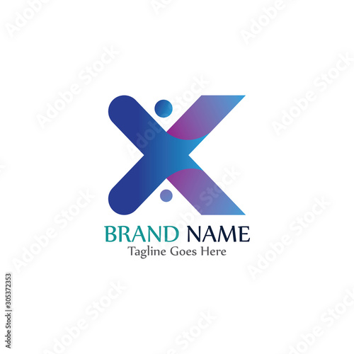 Simple and modern logo of letter X for business vector