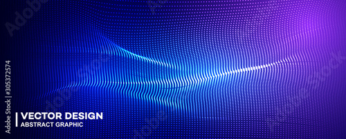 Abstract particle fractal background, hi-tech and big data background illustration	