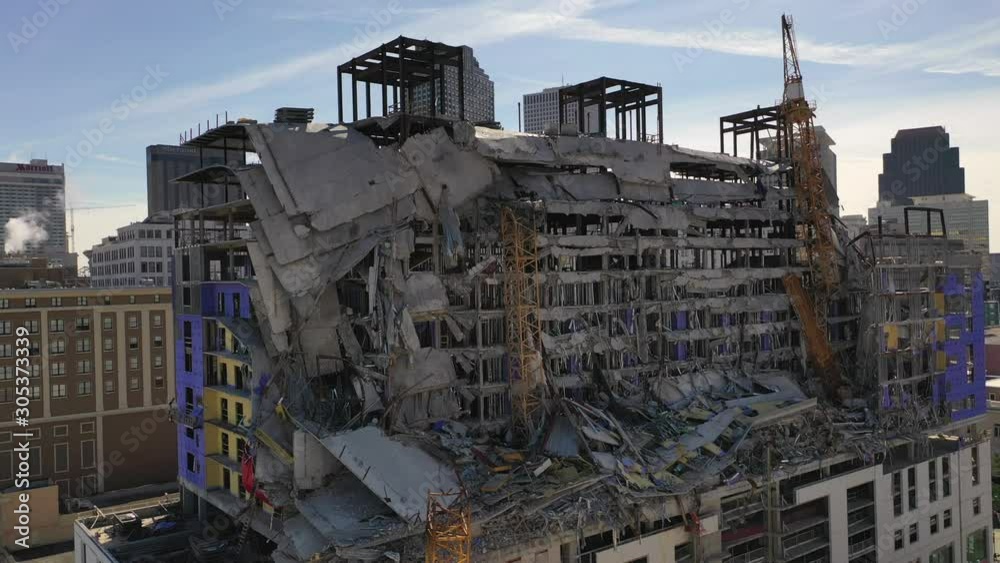 Hard Rock Hotel collapse one month later drone view Hard Rock Hotel collapse one month later drone view