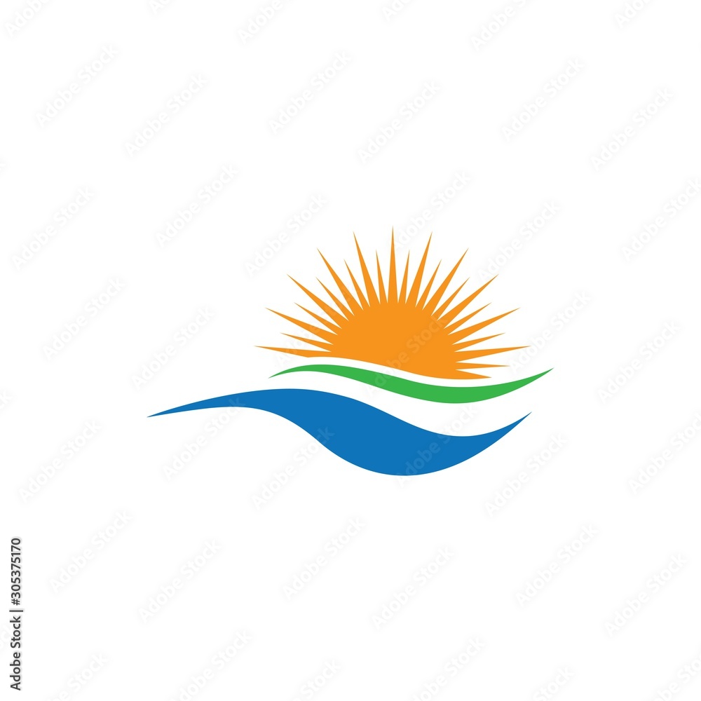 Fototapeta premium Summer logo template vector icon