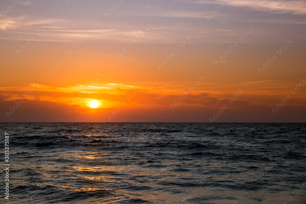 Beautiful Sunset over Adriatic Sea in Italy, Europe