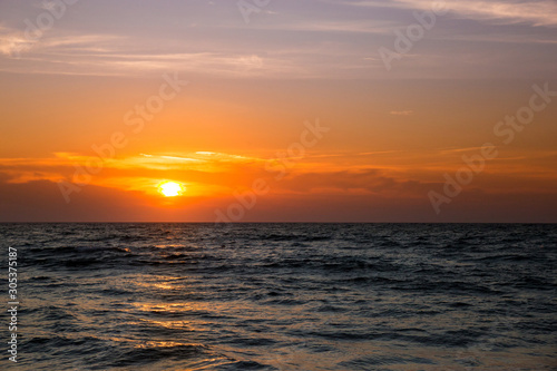 Fototapeta Naklejka Na Ścianę i Meble -  Beautiful Sunset over Adriatic Sea in Italy, Europe
