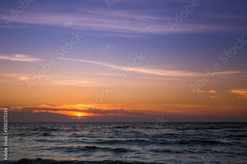 Beautiful Sunset over Adriatic Sea in Italy, Europe