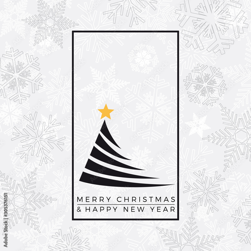 merry christmas and happy new year. greeting, invitation or menu cover. vector illustration with tree merry christmas and happy new year. greeting, invitation or menu cover. vector illustration with tree