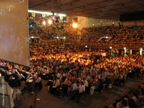 crowd of people in conference hall