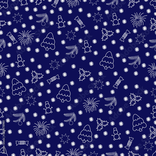 New year seamless pattern. Vector.  Design for fabric, textile, fashion design, wrapping.