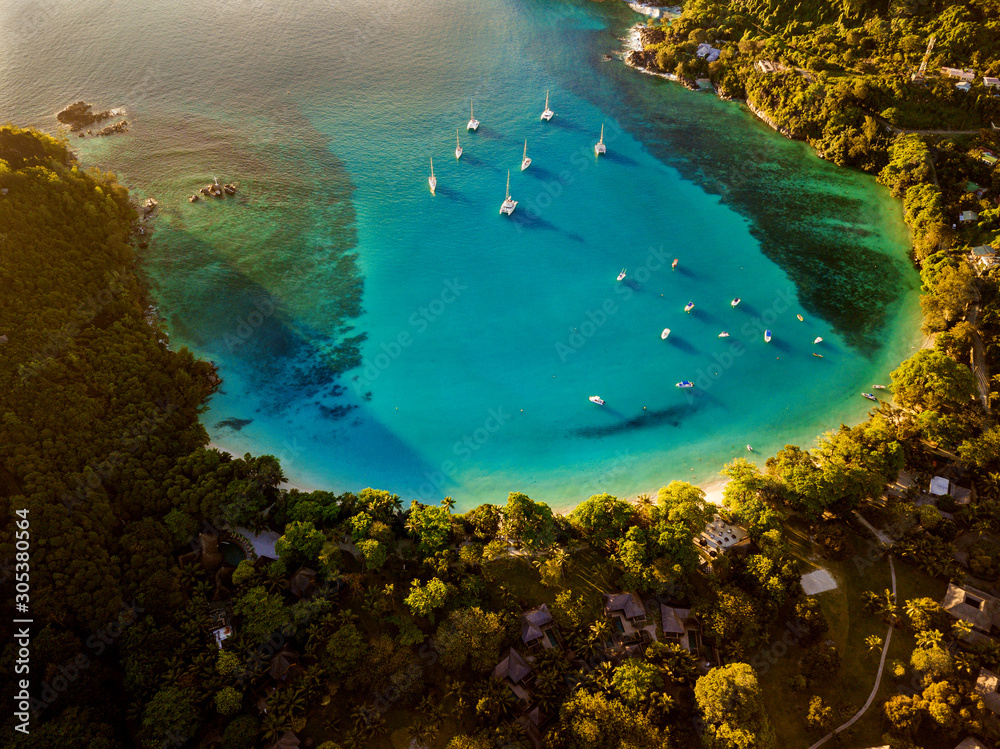 Port Launay Bay from above Port Launay Bay from above