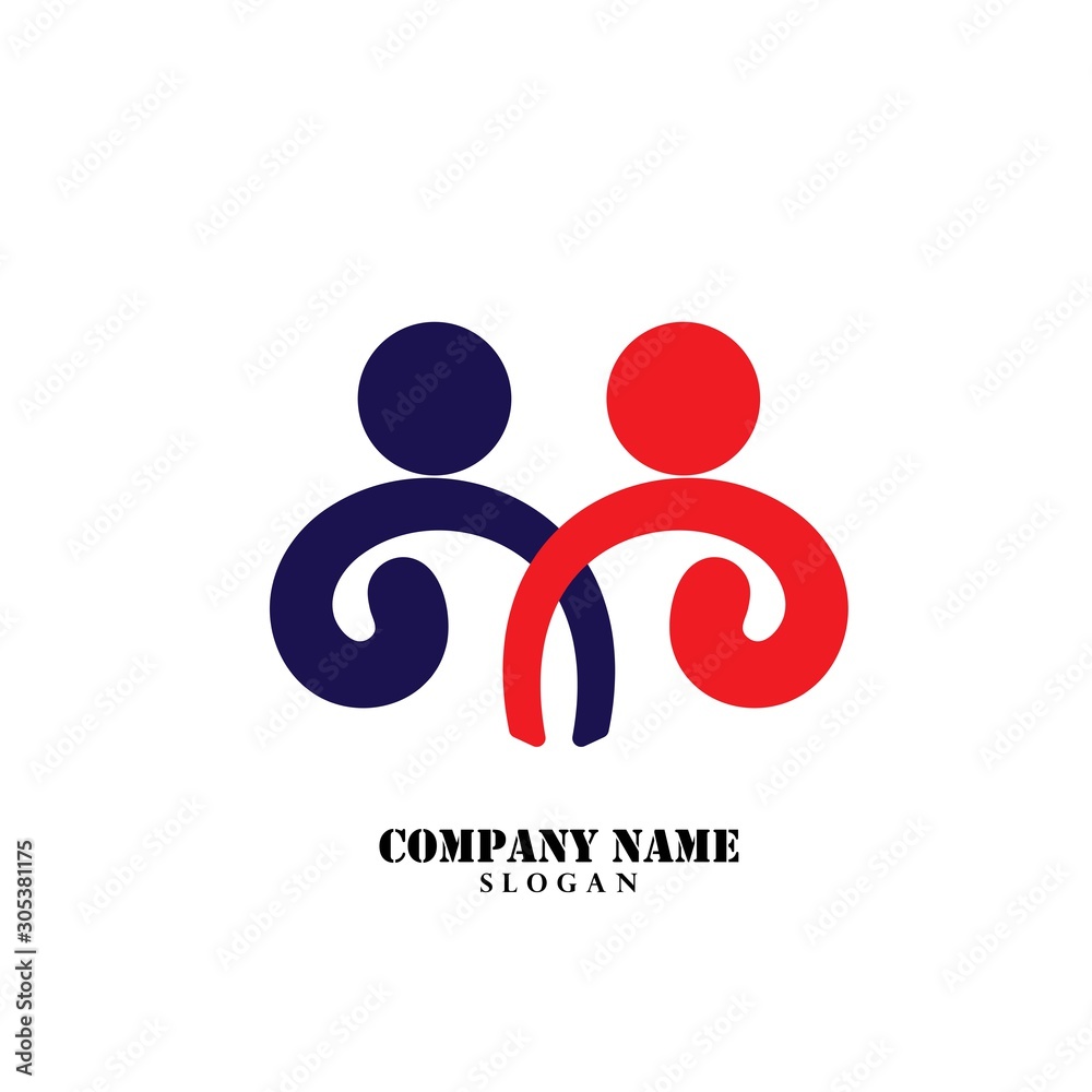 Creative People Care Concept Logo Design Template Creative People Care Concept Logo Design Template