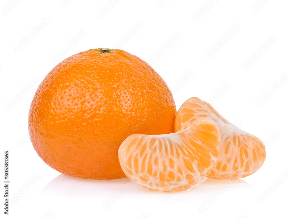 tangerine segments isolated on white background tangerine segments isolated on white background