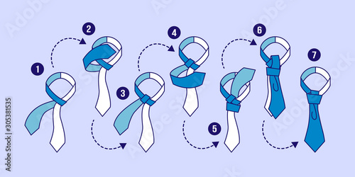 How to tie neckwear seven step tutorial illustration
