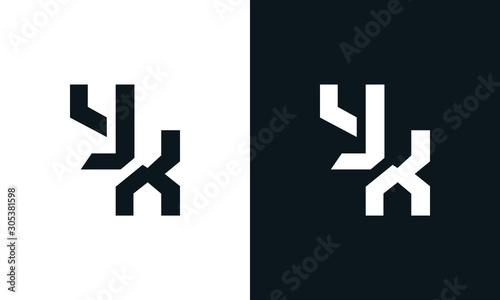 Minimalist abstract letter YX logo. This logo icon incorporate with two abstract shape in the creative process.