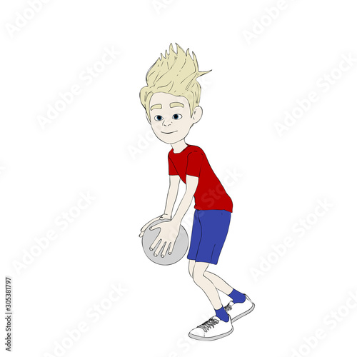 Cartoon character boy with ...