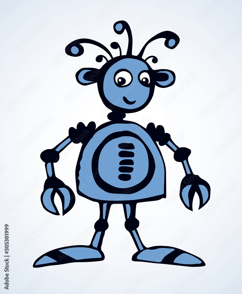Robot. Vector drawing icon sign