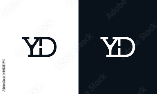 Creative line art letter YD logo. This logo icon incorporate with two letter in the creative way.
