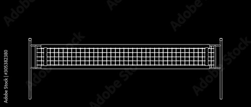Volleyball net. Vector outl...