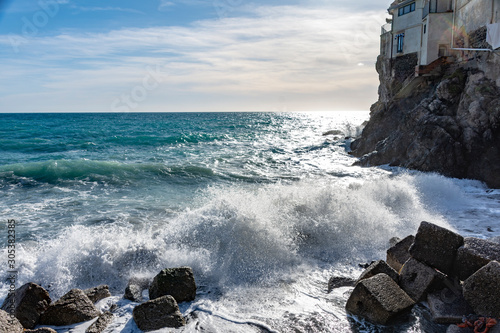 Reef breakwater in protection at coast photo