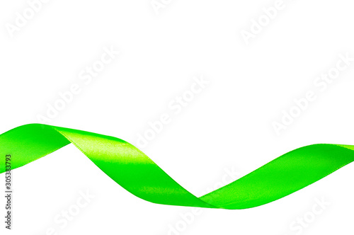 green holiday stripe isolated on white background