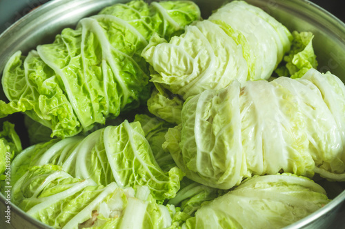 cabbage stuffed with rice and meat in a saucepan