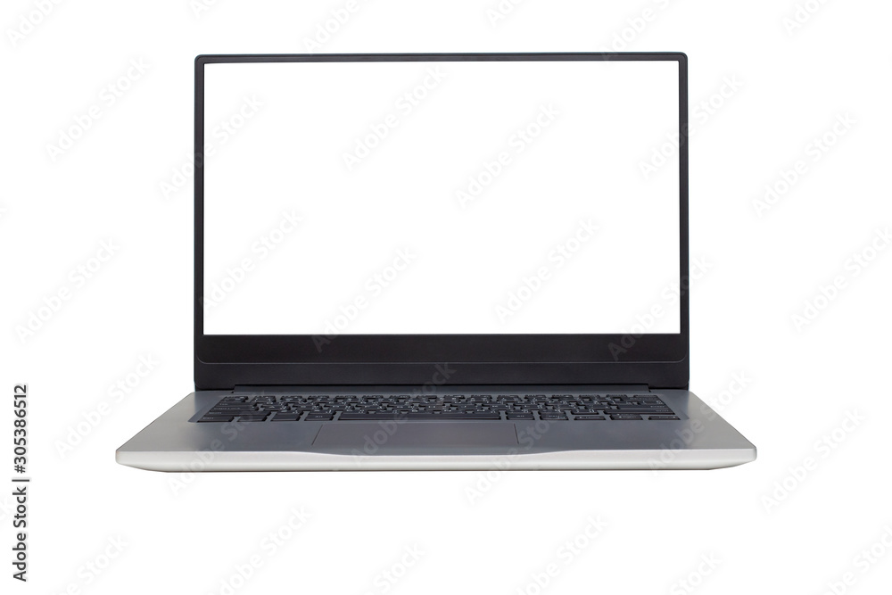 Mock up laptop devices isolated white background. personal computer notebook with empty screen. white,blank copy space for use. Mock up laptop devices isolated white background. personal computer notebook with empty screen. white,blank copy space for use.