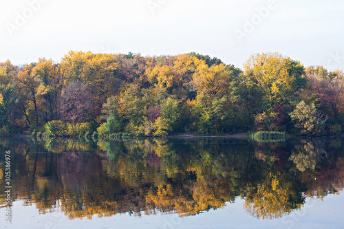 Autumn landscape by the river