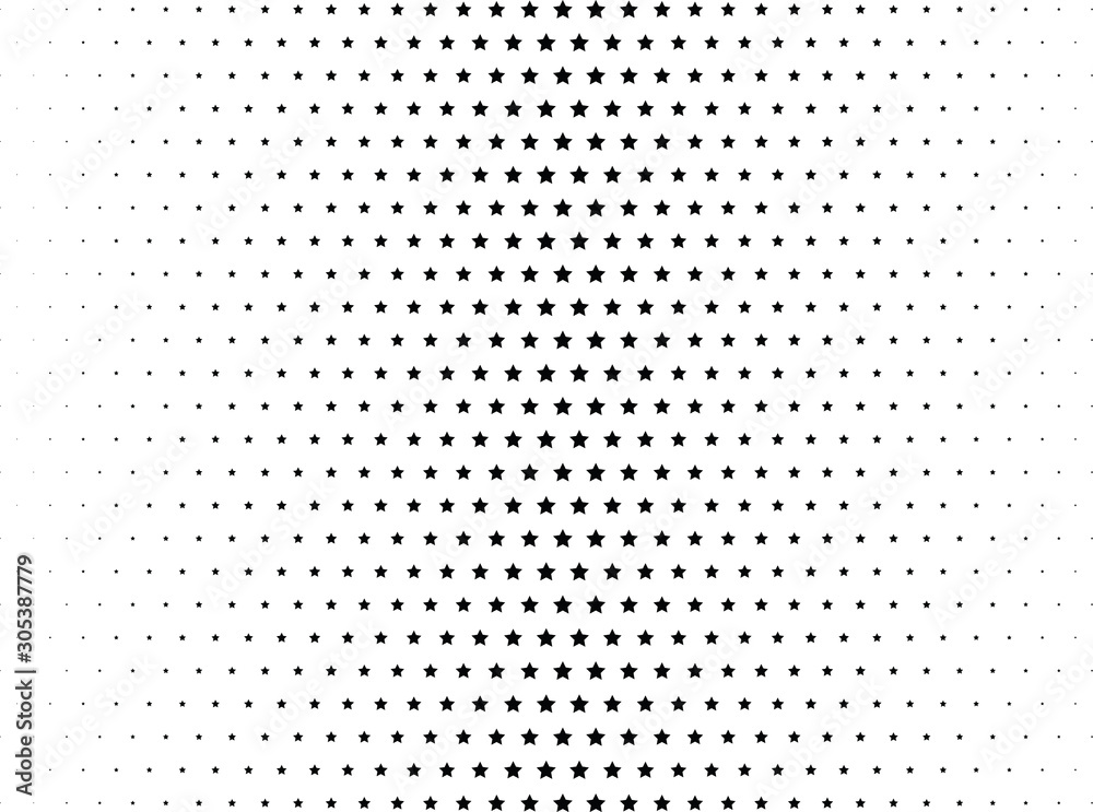 Abstract halftone dotted background. Monochrome futuristic grunge pattern, stars. Vector modern optical pop art texture for posters, site, postcard, cover, labels, vintage sticker, mock-up layout. Abstract halftone dotted background. Monochrome futuristic grunge pattern, stars. Vector modern optical pop art texture for posters, site, postcard, cover, labels, vintage sticker, mock-up layout.