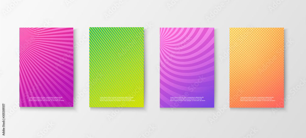 Bright colorful posters set