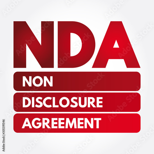 NDA - Non-Disclosure Agreement acronym, business concept background