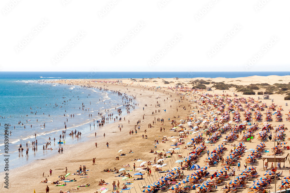 A lot of people in the famous beach A lot of people in the famous beach