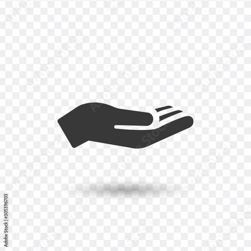 Hand icon vector. Flat design style. Stock Vector illustration isolated on white background.