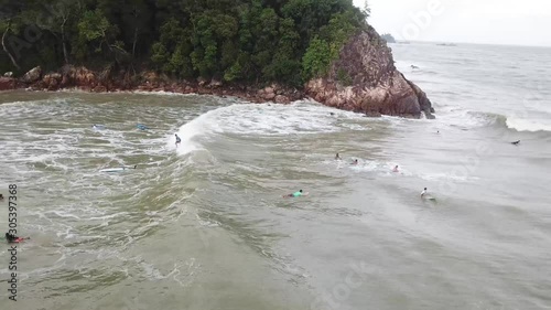 Close up surfing shot, cherating, kuantan, malaysia photo