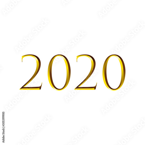 Happy new year 2020 icon logo vector in trendy design