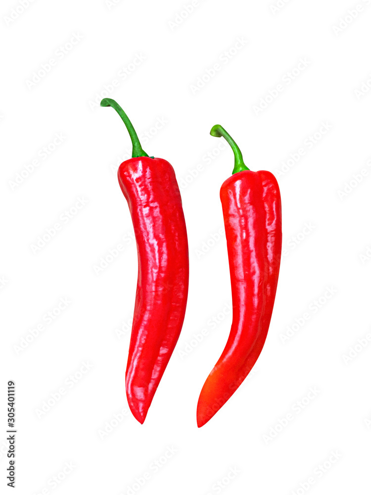 Chili pepper isolated on a white background. Chili hot pepper