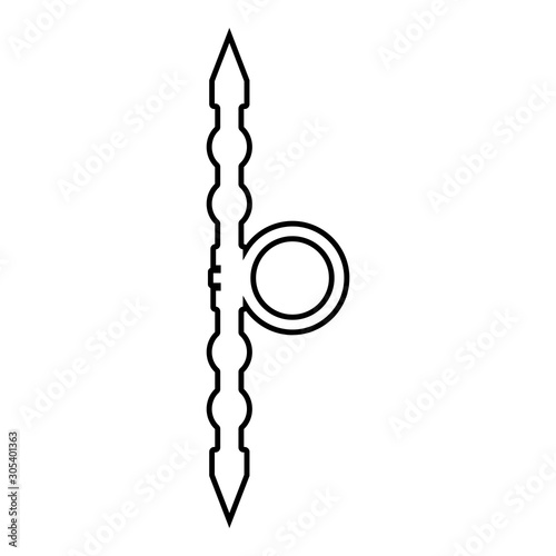 Santensu weapon of samurai for hand icon outline black color vector illustration flat style image
