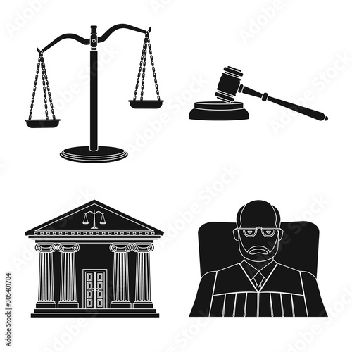 Vector design of law and lawyer icon. Collection of law and justice vector icon for stock.