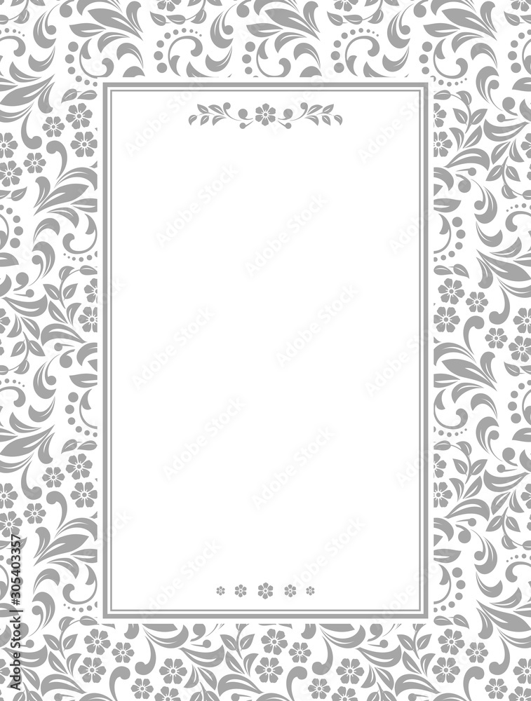 Decorative frame Elegant vector element for design in Eastern style, place for text. Floral grey border. Lace illustration for invitations and greeting cards Decorative frame Elegant vector element for design in Eastern style, place for text. Floral grey border. Lace illustration for invitations and greeting cards