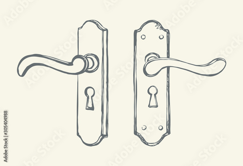 Door knob. Vector drawing