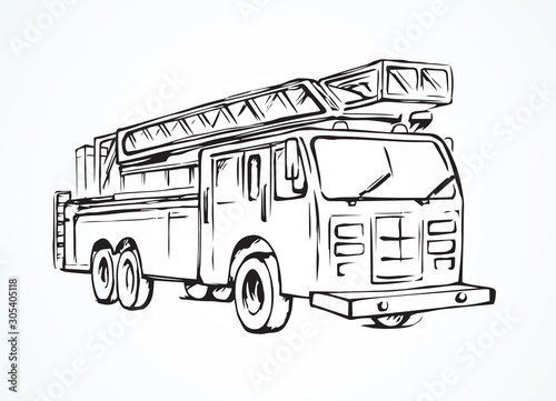 Fire truck. Vector drawing