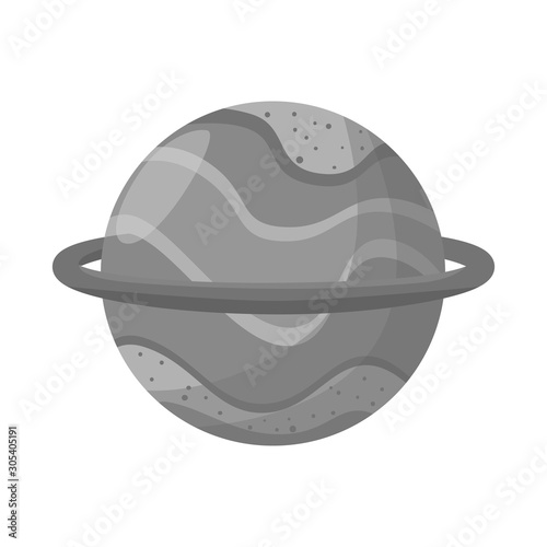 Vector design of uranus and star sign. Graphic of uranus and nasa stock symbol for web.