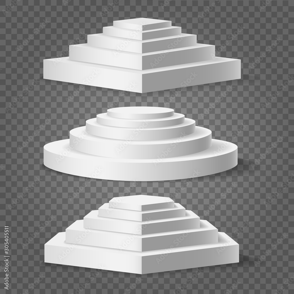 Empty square and circular podiums Empty square and circular podiums
